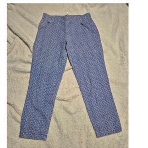 Cartonnier Anthropologie Charlie Trouser Blue White Seashell Print Pants Size 4